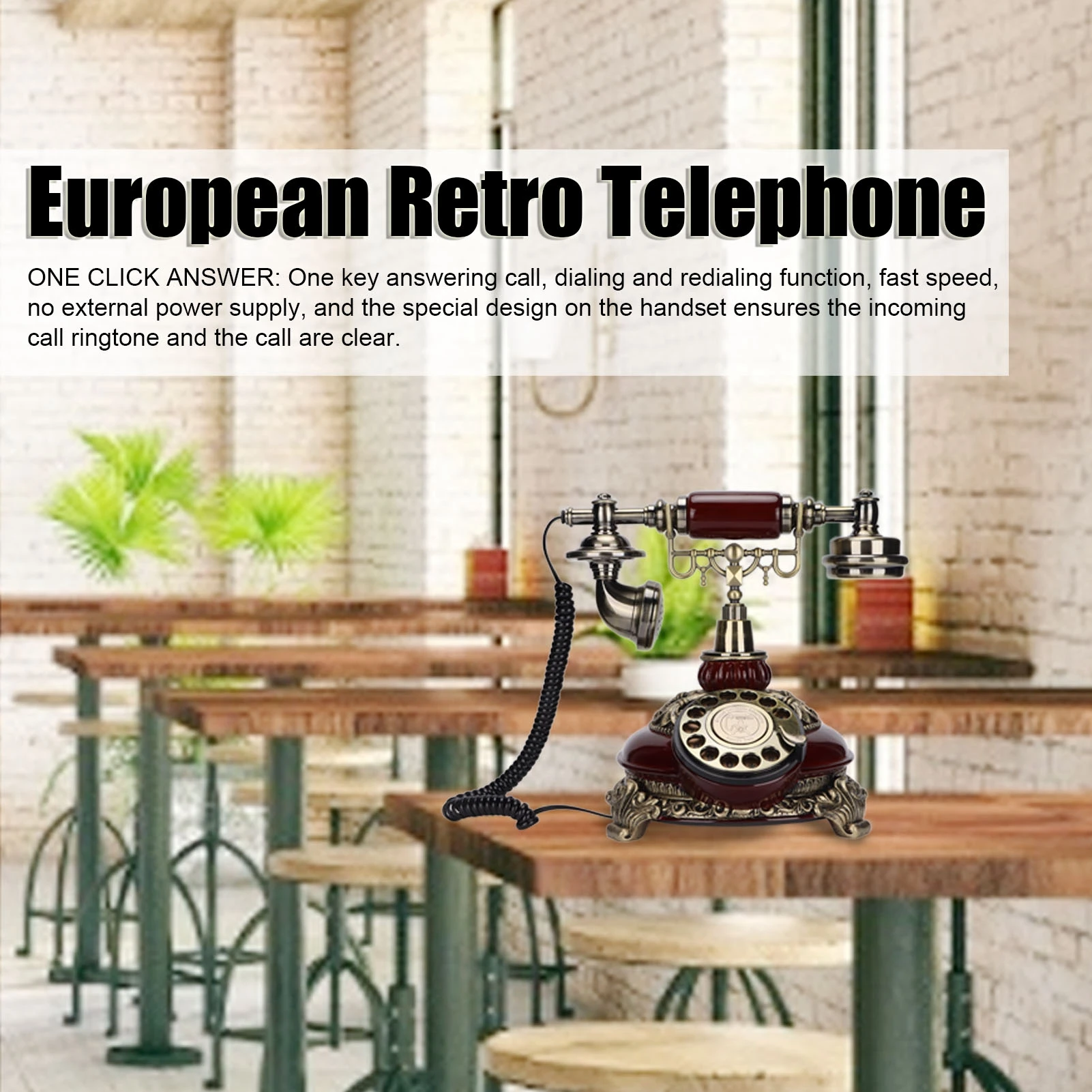 Phone Cases Green - MS-8327A Royal Vintage Telephone Antique Desk