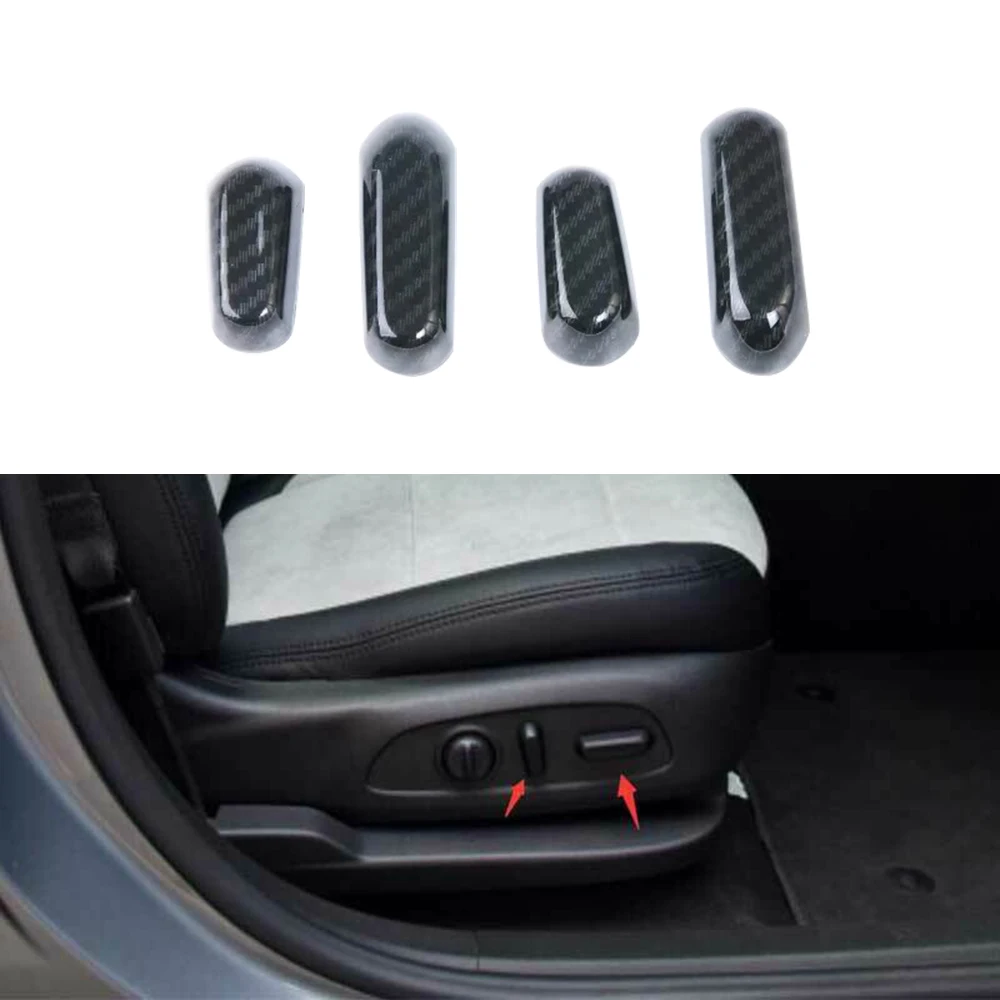 Carbon FiberCar Seat Adjustment Button Switch Cover Knob Trim Decoration Cover for Chevrolet Blazer 2019 2020 2021 Accessories