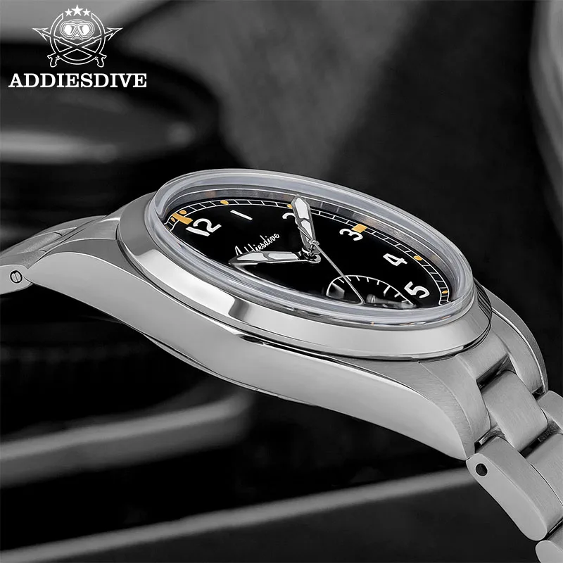 Jam Tangan ADDIESDIVE Custom Logo 36mm Pria Quartz VH60 BGW9 Luminous 10Bar Tahan Air Stainless Steel AD2099