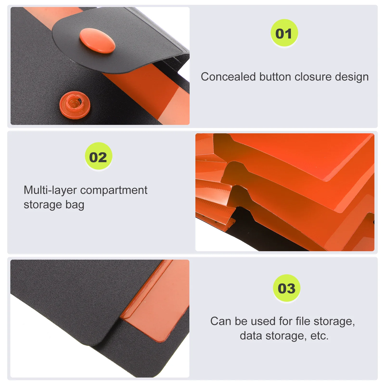 

2 Pcs Multi Archives and File Storage Bag Folder Multi-layer Accordion Documents