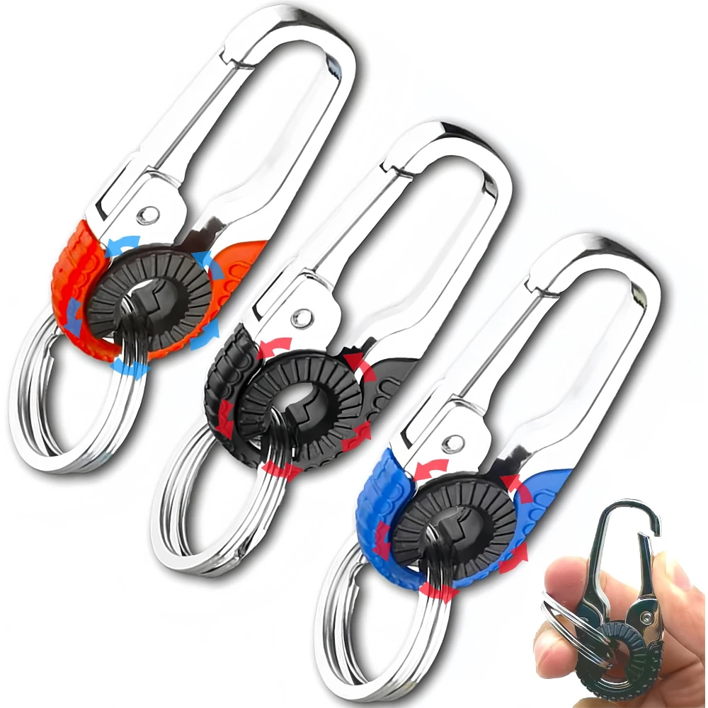 2/1Pcs Heavy Duty Zinc Alloy Carabiner Keychain Unbreakable One-Piece Car Key Ring Belt Loop Clip EDC Key Organizer For Men Gift