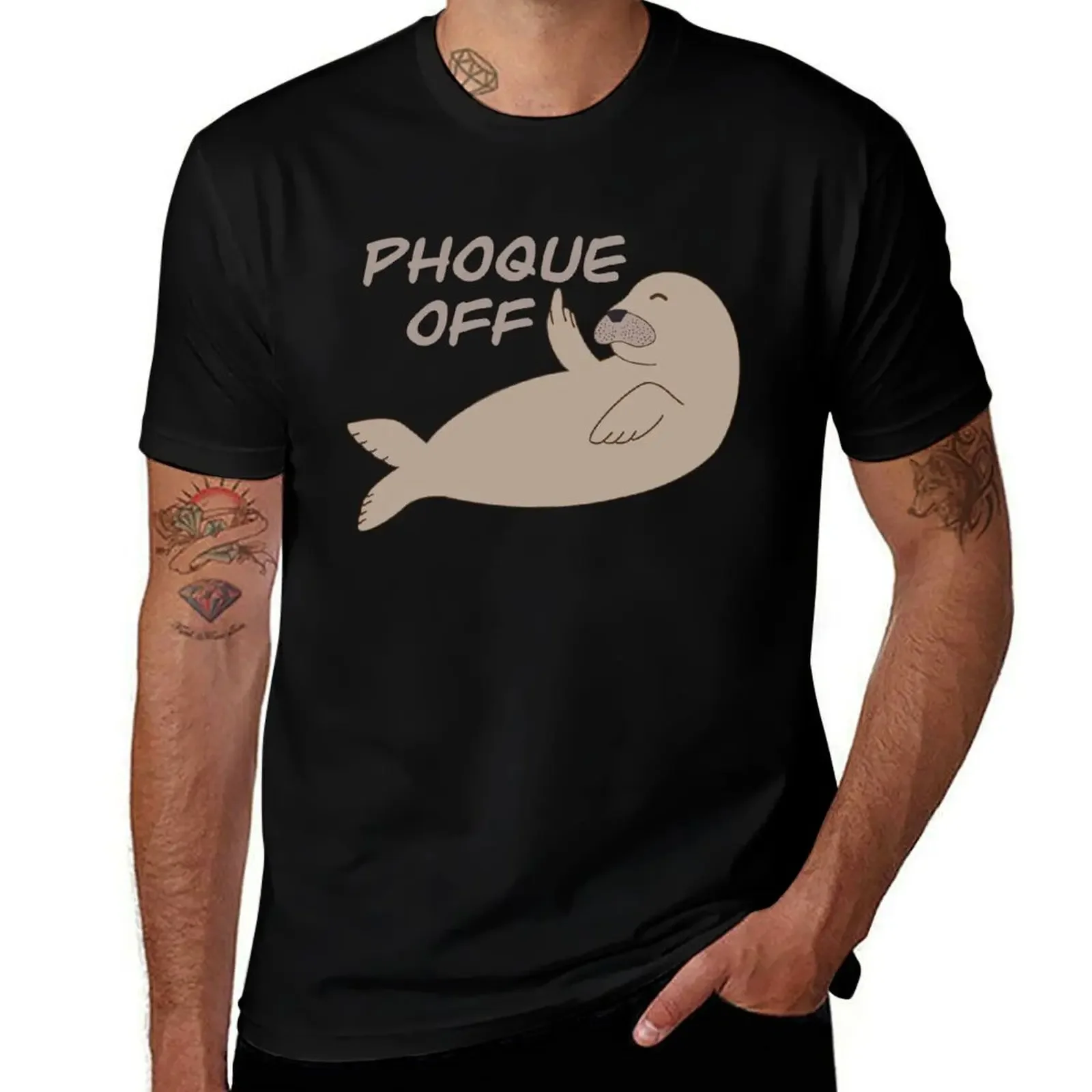 

Phoque Off Seal T-Shirt heavyweights customizeds sublime quick-drying black t-shirts for men