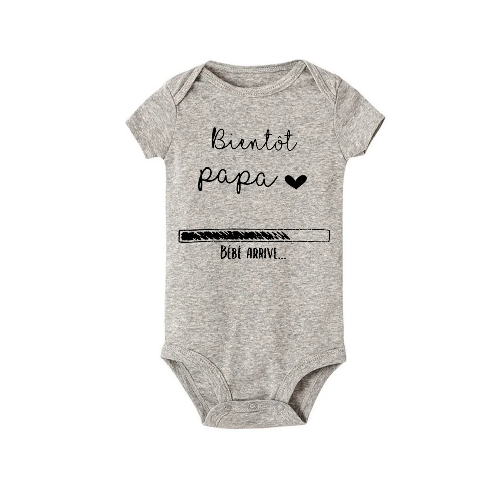 Daddy Baby Is Coming Soon Baby Romper Announcement Pregnant Newborn Toddler Jumpsuit Summer Clothes Presents Infant Shower Gifts