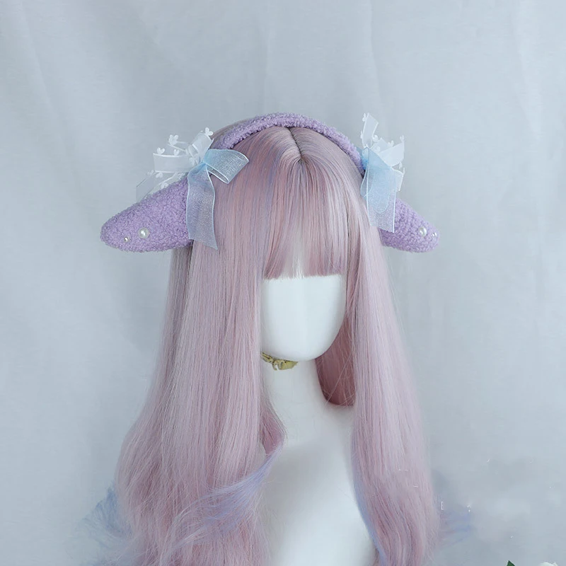 Lolta Kawaii Anime Schafe Ohr Heabbands Cosplay Cartoon Katze Halloween Party Kostüme Haar Plüsch Zubehör Mädchen Kopfbedeckung Geschenke – Detail 13