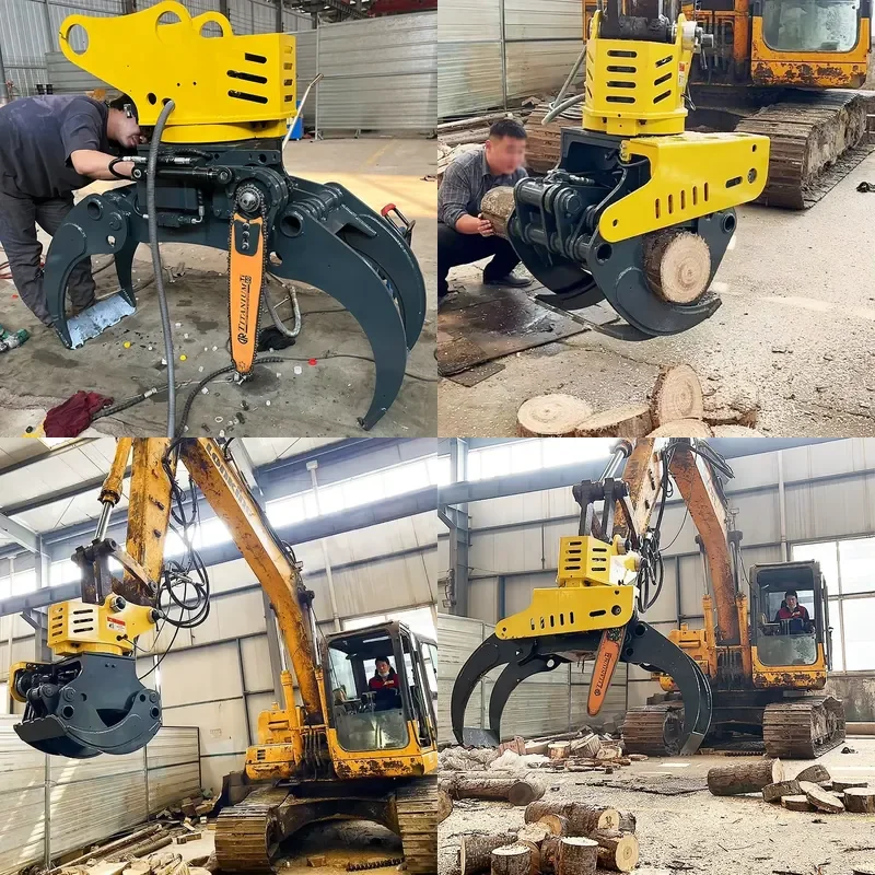 for Excavator Grab Tree with Chain Saw Hydraulic Log Grab Saw Timber Grab