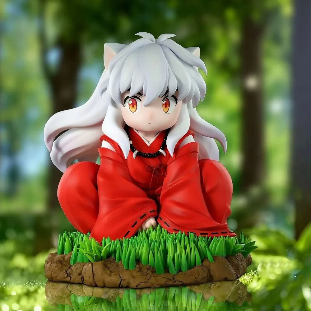 

Anime Character Figurine, Cute Childhood Sesshomaru Squatting Figurine Desktop Model Ornament