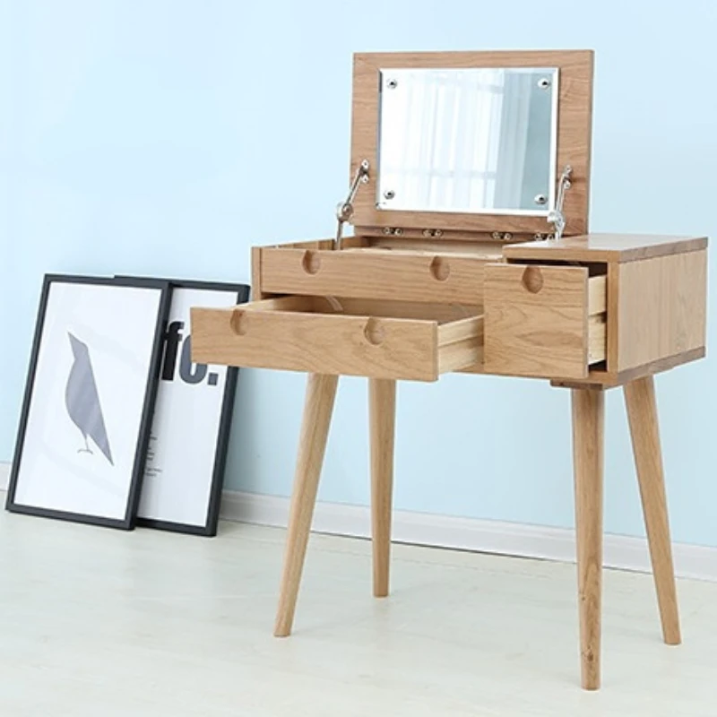 Modern Article Nordic Style Mirrored Dresser Vanity Dressing Table Makeup Table With Mirror For Bedroom