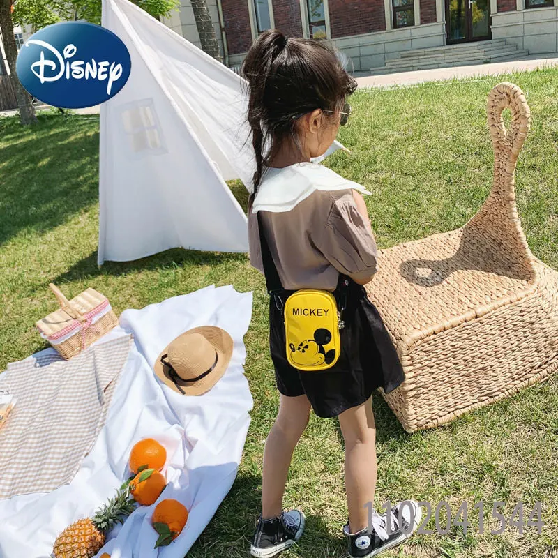 Bolso de hombro de Mickey Mouse para niña, Mini monedero de moda para niño, Mochila pequeña