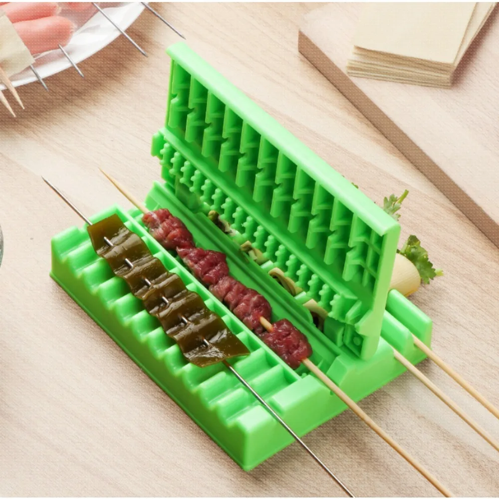 Herramienta para brochetas de carne para barbacoa, dispositivo Manual para brochetas de Kebab para carne, cordero, verduras, asar al aire libre en el hogar