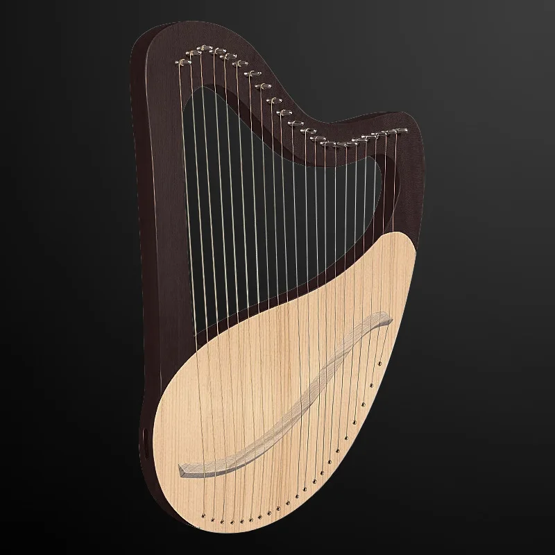 Mahogany Harp for Beginner, 21 String, Picea Asperata Panel, Portable Musical Instrument