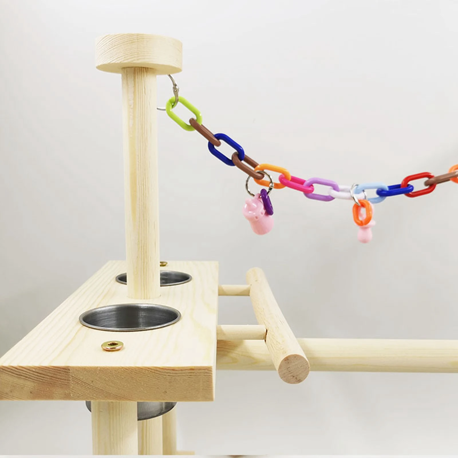 Wooden Pet Parrot Playstand Gym Ladder Playground Cockatiel Bird Play