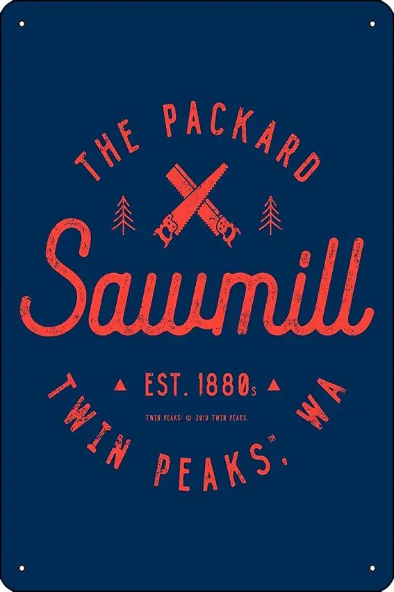 Oedrtqi The Packard Sawmill, Twin Peaks Poster Funny Metal Tin Sign for Home Kitchen Bar Room Garage Decor 8