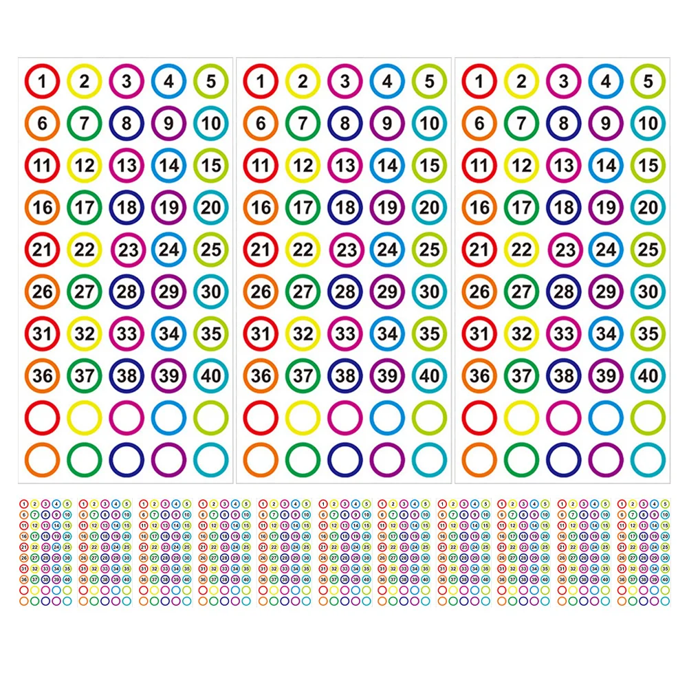 

Colorful Number Stickers Round Self-Adhesive Labels For Office Classroom Storage Cabinet Jar Key Organization File Folder