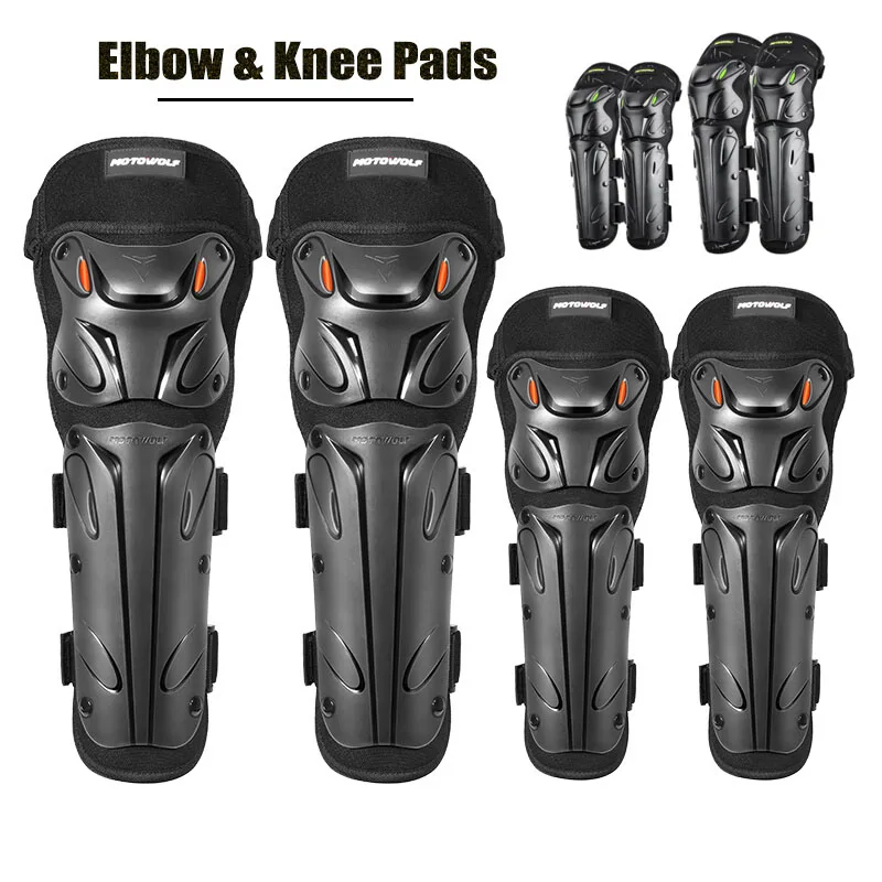 2/4pcs Motorcycle Knee Elbow Thickened Knee Pads Protective Gear Equipment Motocross Motorbike Riding Elbow Guard Knee Guard