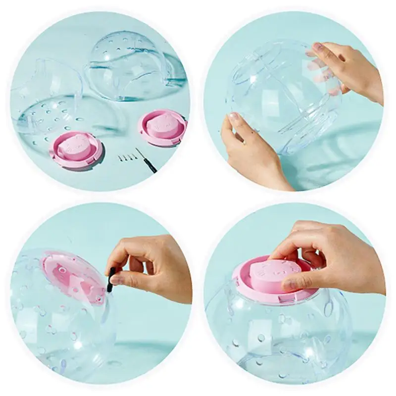 Hamster Run Ball Cute Hamster Exercise Toys For Small Animal Breathable Silent 7-inch Dwarf Hamster Running Ball Transparent