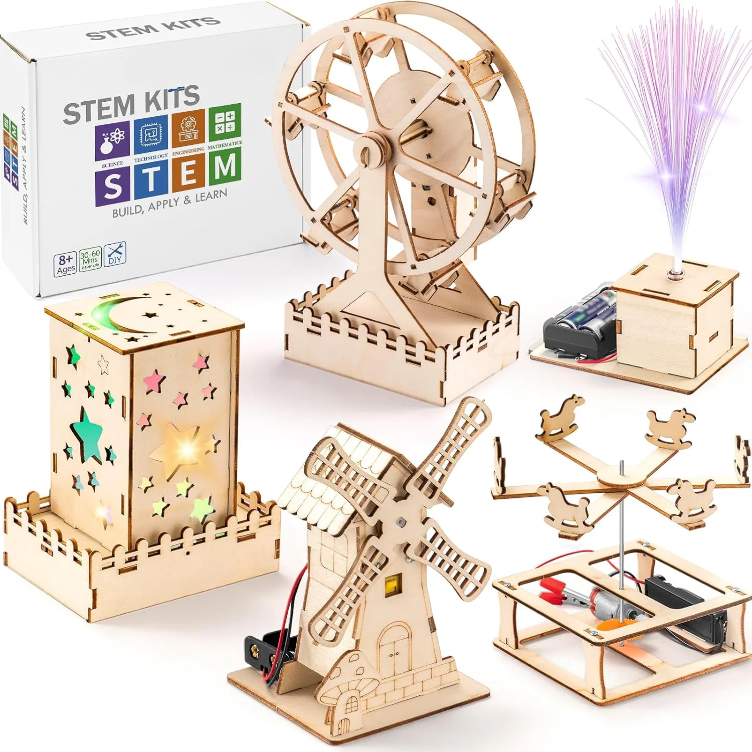 Wood Craft Kit STEM Kits DIY Science Building Projects 3D Wooden Puzzles Assembly Model Set Educational Toys for Boys & Girls