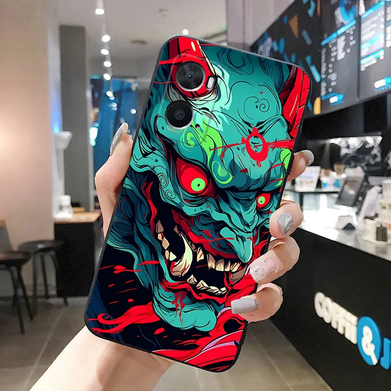 

Oni Mask Japan Art Phone Case For OPPO A78 A54S A17 A57S A74 A78 A91 A96 A94 Realme GT Master X3SuperZoom Reno 7 10 11 pro