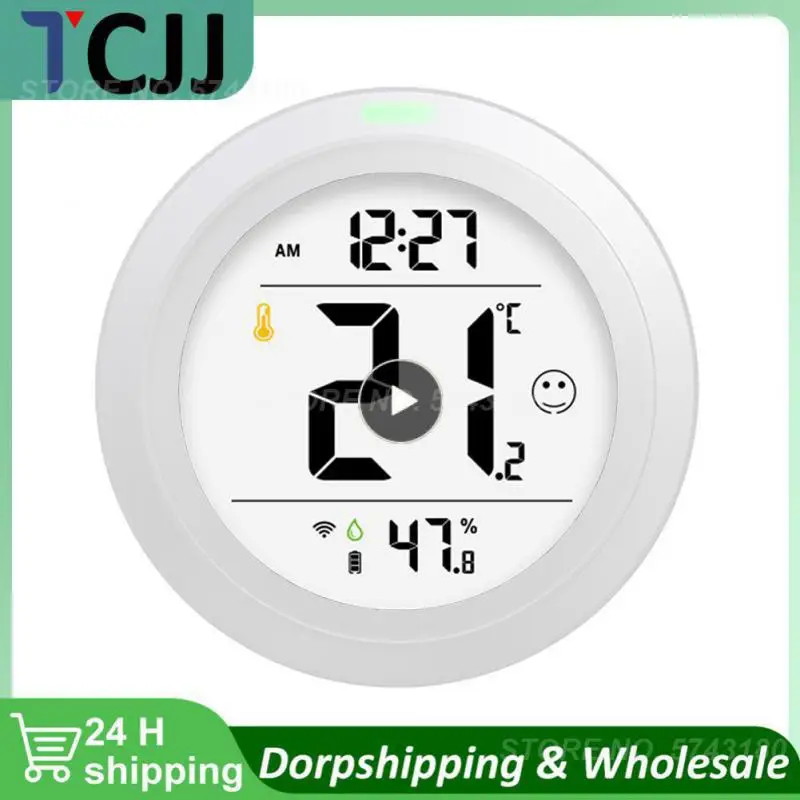 

2400mah Lithium Battery Temperature And Humidity Detector Tuya Smart Sensor Smart Life Comfort Clock Light Alarm