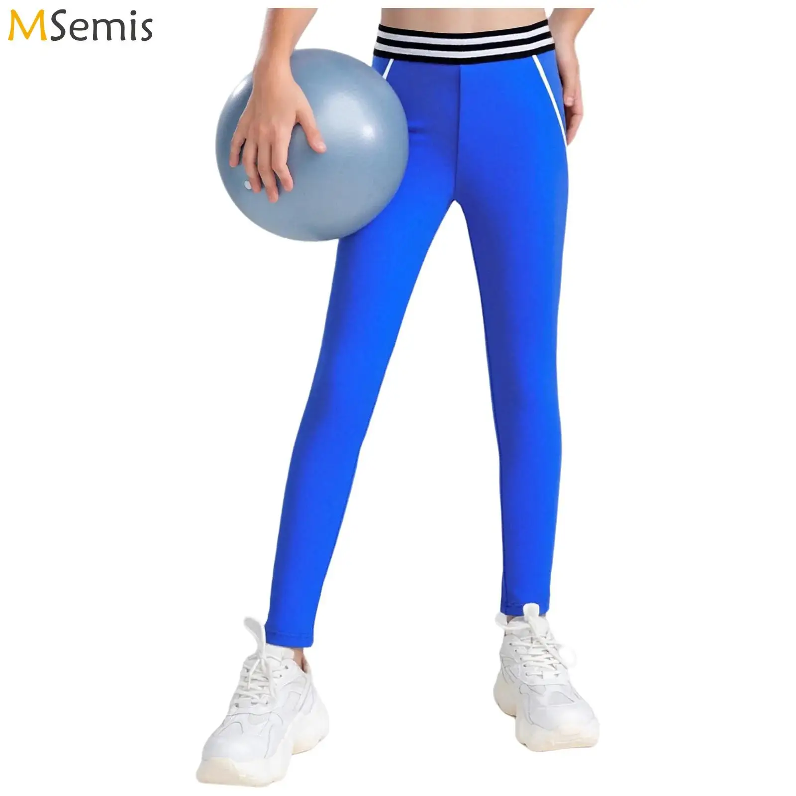 

Детские спортивные узкие леггинсы для девочек, компрессионные штаны для йоги с подъемом бедер, эластичные длинные штаны с высокой талией, спортивная одежда для гимнастики, йоги