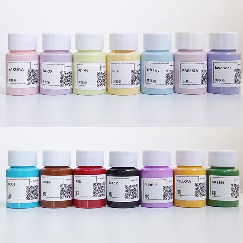 7 Bottles/sets Acrylic Paint Plaster Dyed Pigments Handmade Plaster Doll Graffiti Decorative Pigments Macaron Morandi Color