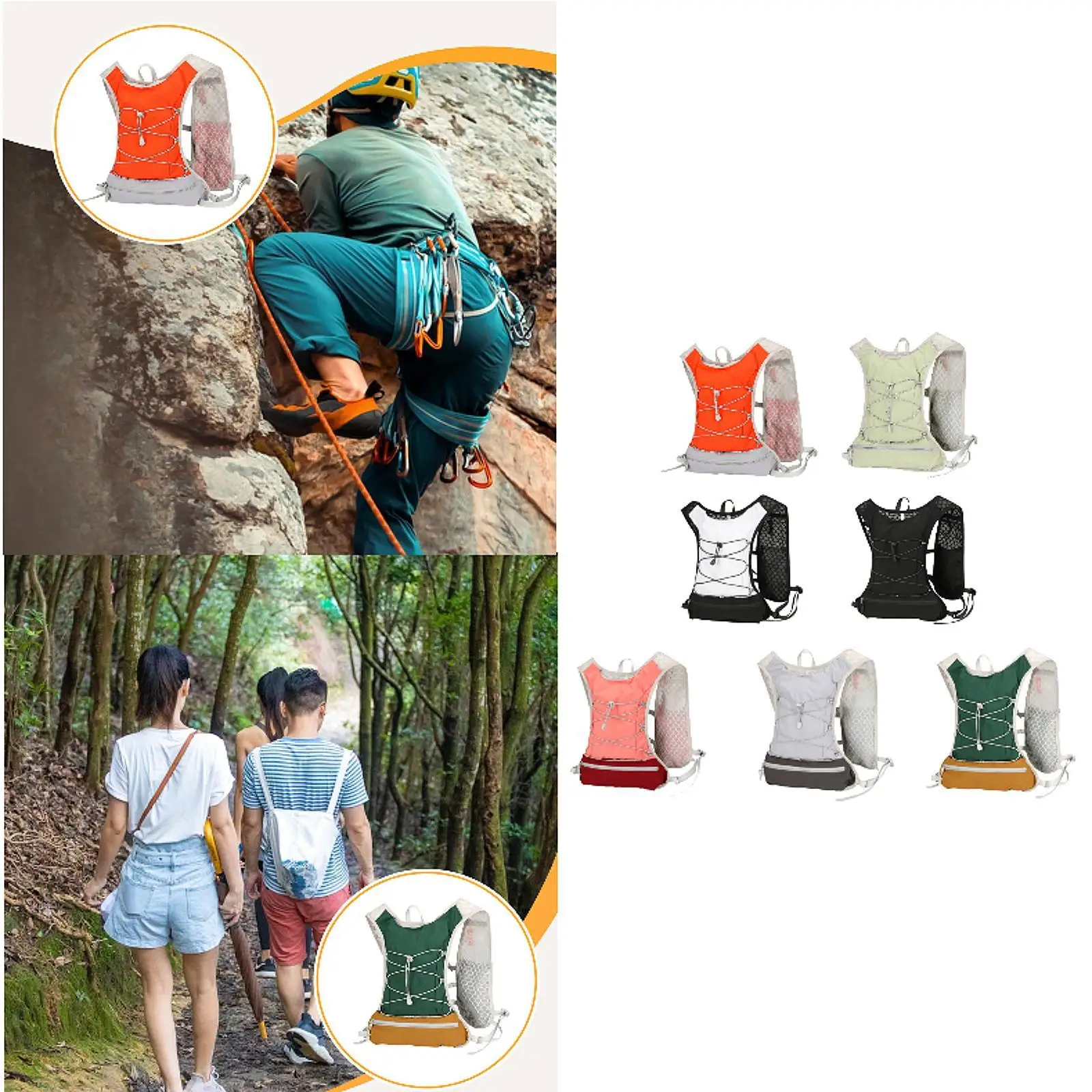 

Hydration Water Bag Backpack Reflective Lightweight Running Vest Backpack for Outdoor Marathoner Cycling Hiking Camping