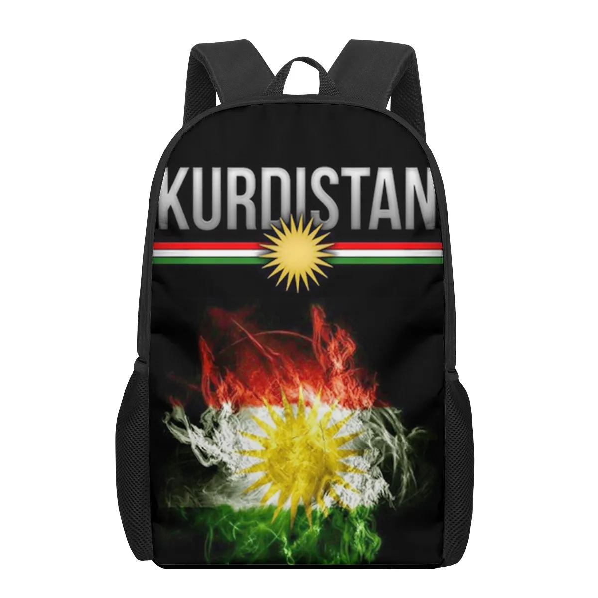 Kurdistan ransel sekolah motif 3D, tas punggung sekolah pelajar remaja, ransel kasual anak laki-laki dan perempuan