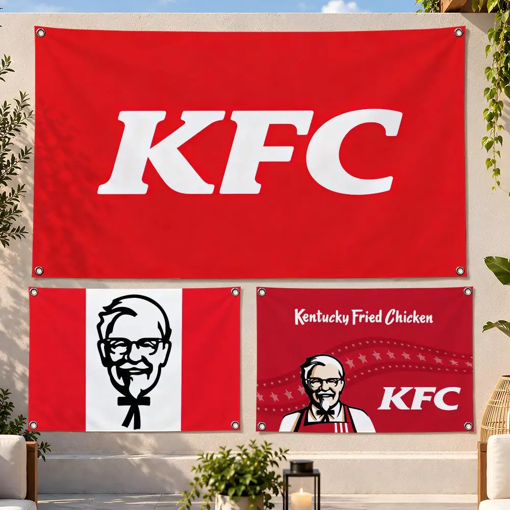 Food Crispy Kentucky Fried Chicken Flags Fan Flag Banner Wall Hanging Outdoor Yard Camping Dorm Garage Party Home Decor Gift