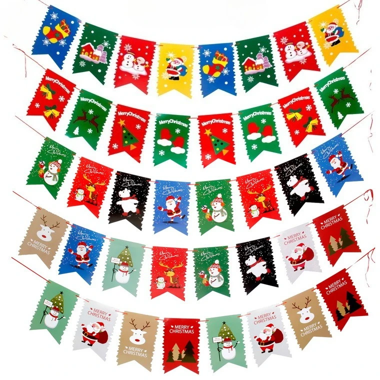 

Christmas paper banner decoration for shopping malls and entertainment venues, featuring fish tail patterns and Christmas banner