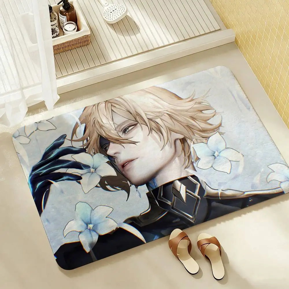 Anime Game Dainsleif  Shower Room Absorbent Small Floor Mat Soft Comfortable Decorative Foot Mat