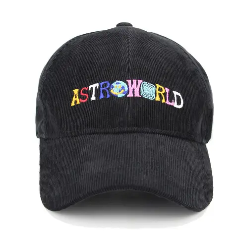 남녀공용 빈티지 코듀로이 야구 모자, ASTROWORLD 레터 자수 모자, 조정 가능한 스냅백, 힙합 모자, 용수철 가을