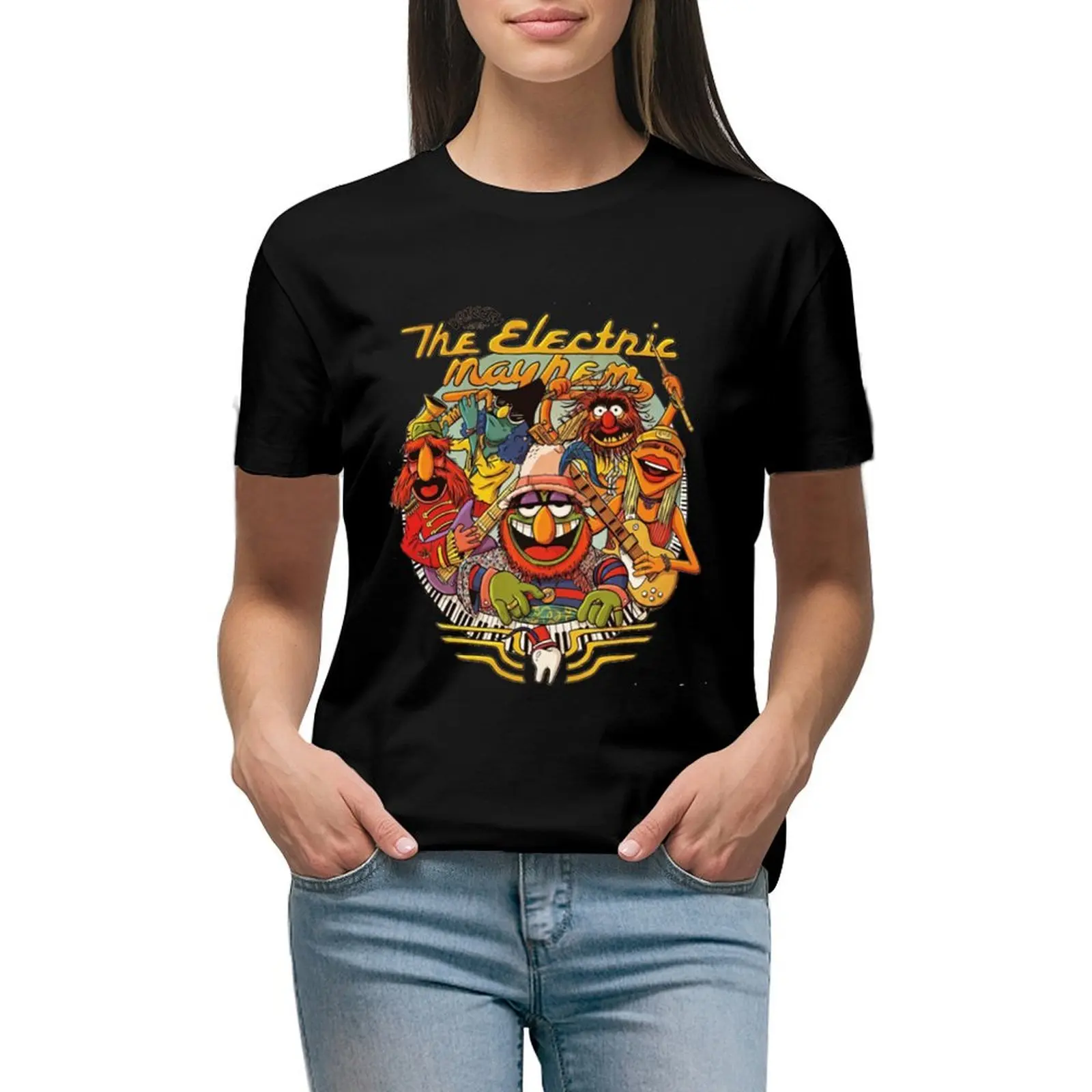 

dr teeth and the electric mayhem shirt T-Shirt customizeds cute clothes vintage clothes oversized workout shirts for Women