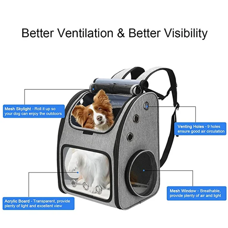 Imagem -03 - Bolsa de Transportadora de Gato Dobrável Mochila Portátil Expansível Respirável Pet Pet Shop Mochila para Cães de Viagem