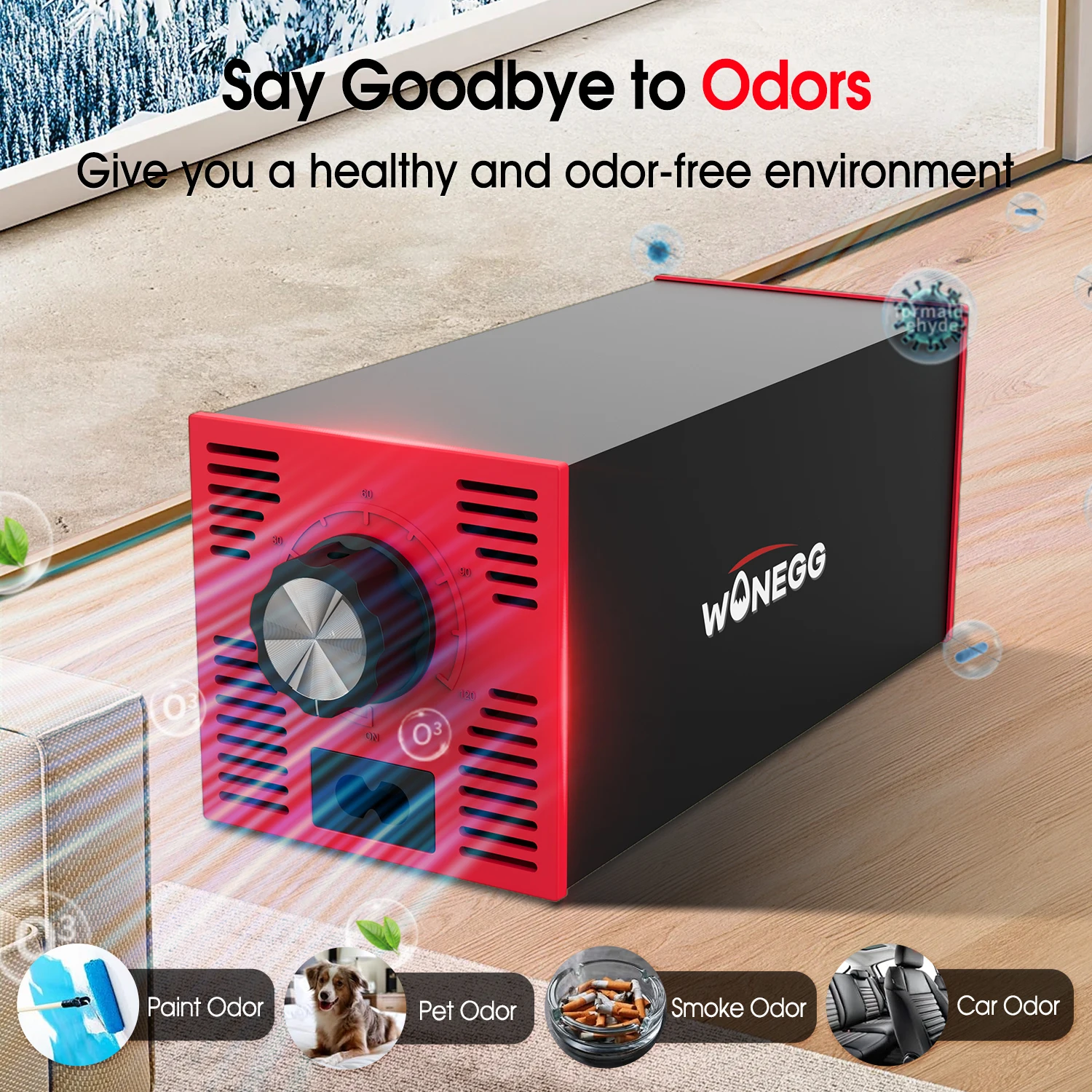 Wonegg Long Life Customizable air Purifier Ozone Generator with Remote Control  for Home Use with CE Rohs ERP Included