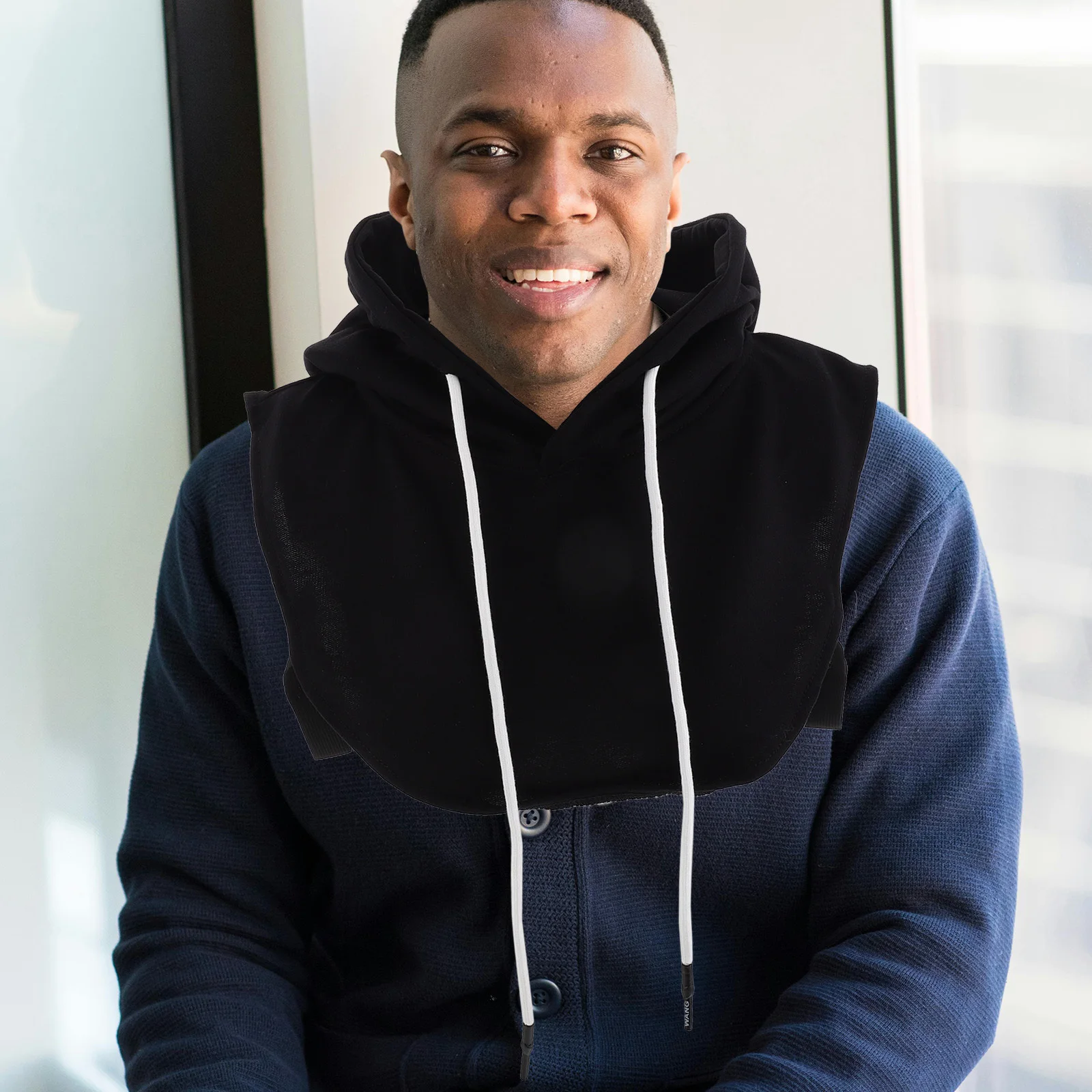 Stijlvolle afneembare nepkraag met capuchon voor unisex Faux overhemdkraag inzetstuk Warme comfortabele outfitversterker voor dagelijks buiten