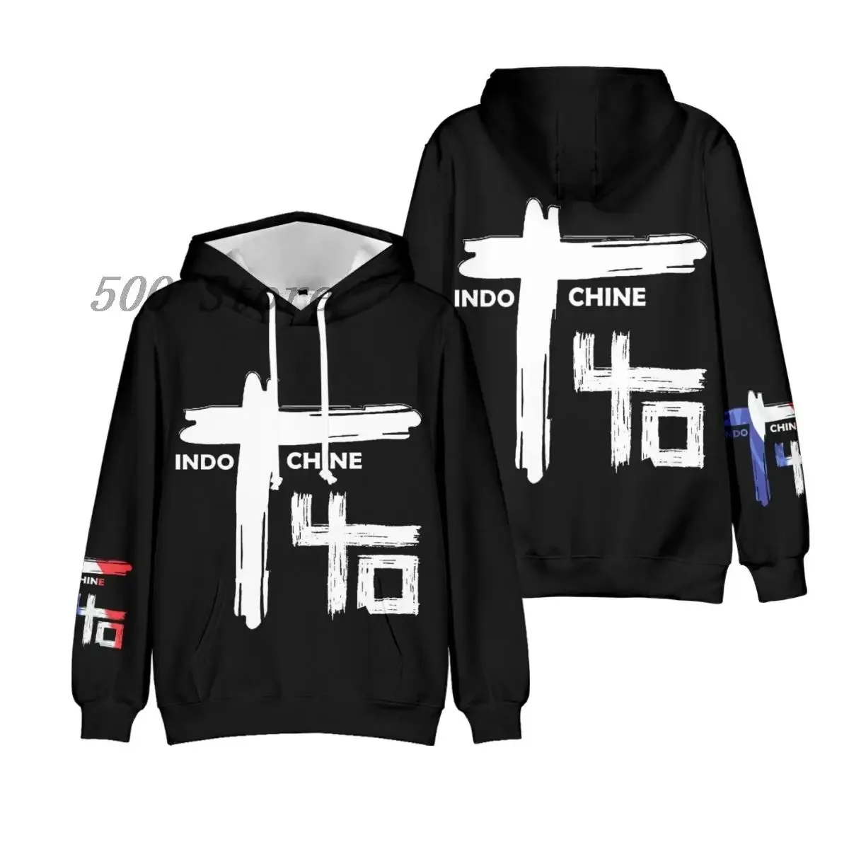 Banda francesa Indochine Pop Rock Hoodie para homens e mulheres, mangas compridas, roupas de onda, moletom para adolescentes