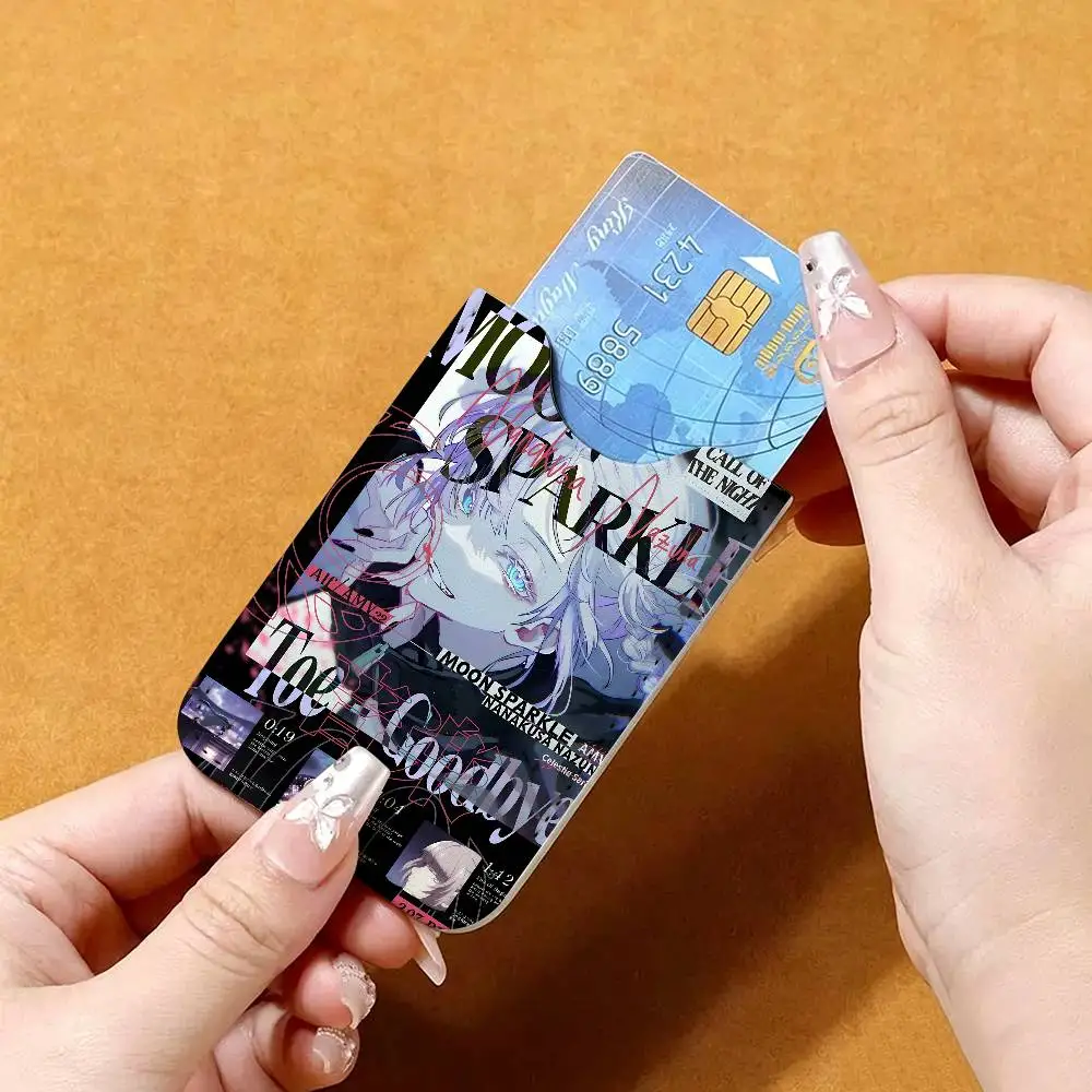 C-Call-Of-The-Night Vampire-Romance Lightweight Leather Card Holder Palm Pattern Cover for Bus Card ID Card Compact Size