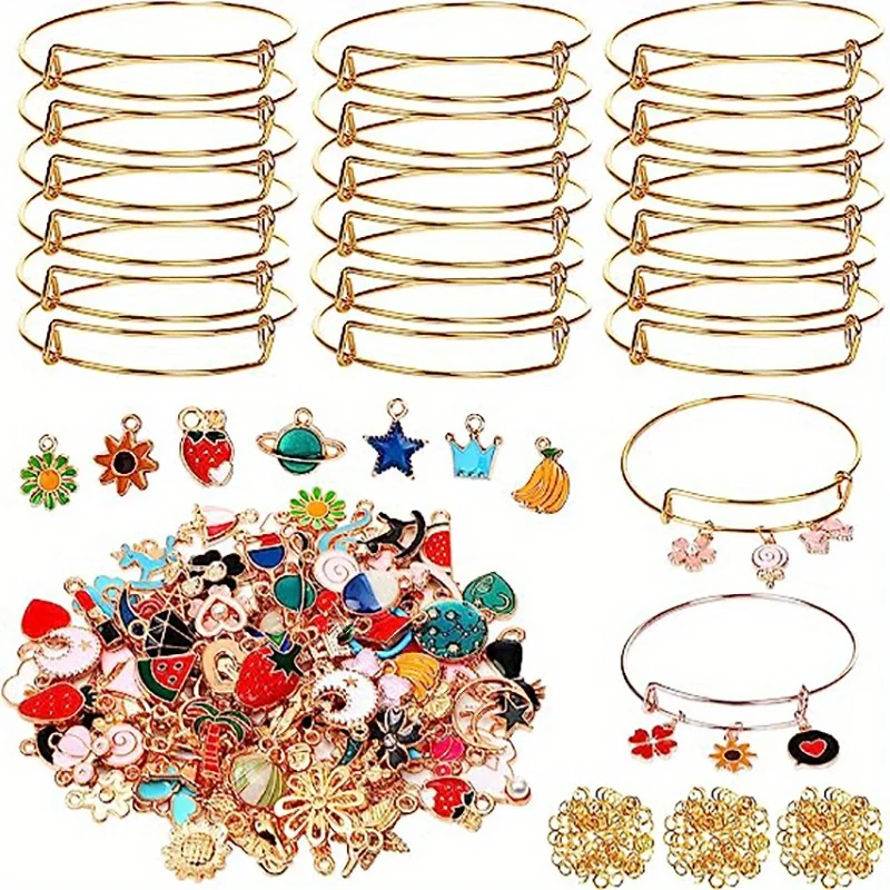 1 pack push-pull bracelet diy pendant open circle, handmade decorative popular jewelry accessories, can be arbitrarily decorated