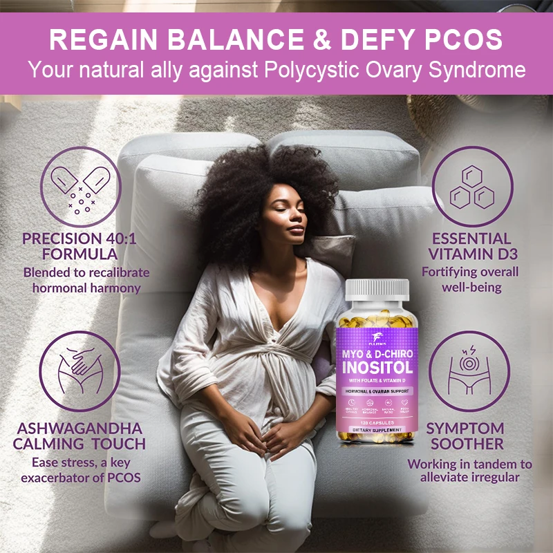 Premium Inositol Supplement, 40:1 Myo-Inositol & D-Chiro Inositol, Promotes Hormonal Equilibrium, Ovarian Function & PCOS Relief