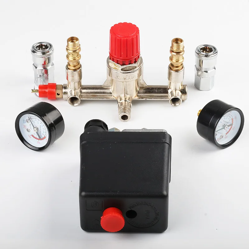 Promotion Air Compressor Pressure Pump Switch Control Manifold Relief Regulator 90-120psi Pressure Gauge Control Valve