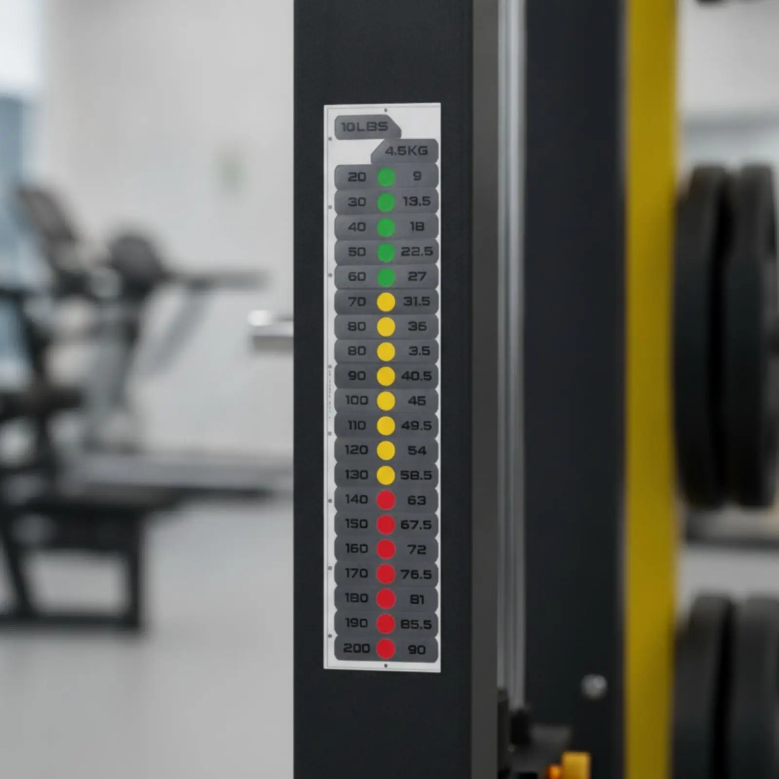 PVC Self Weight Label Sticker Sheet Wear-Resistant Strength Training Machine Labels Waterproof Weight Stack Marking Stickers for