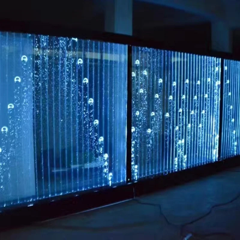 Custom Large Custom Bubble Screen Wine Cabinet Curtain Wall Entrance Decoration Background Partition Living Room Fish