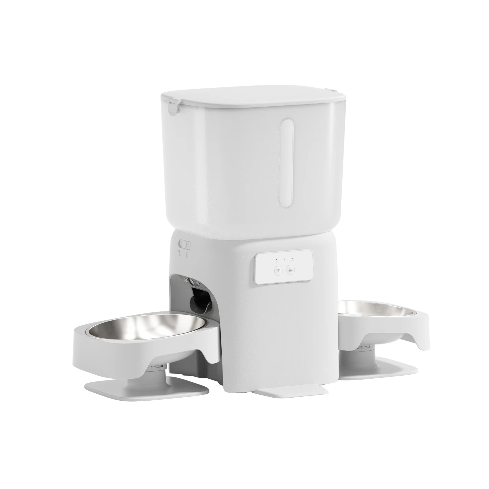 

Coofull Large 5L Eco-friendly Plastic Automatic Double Granary Smart Pet Feeder with WIFI Remote Control App Solid Pattern