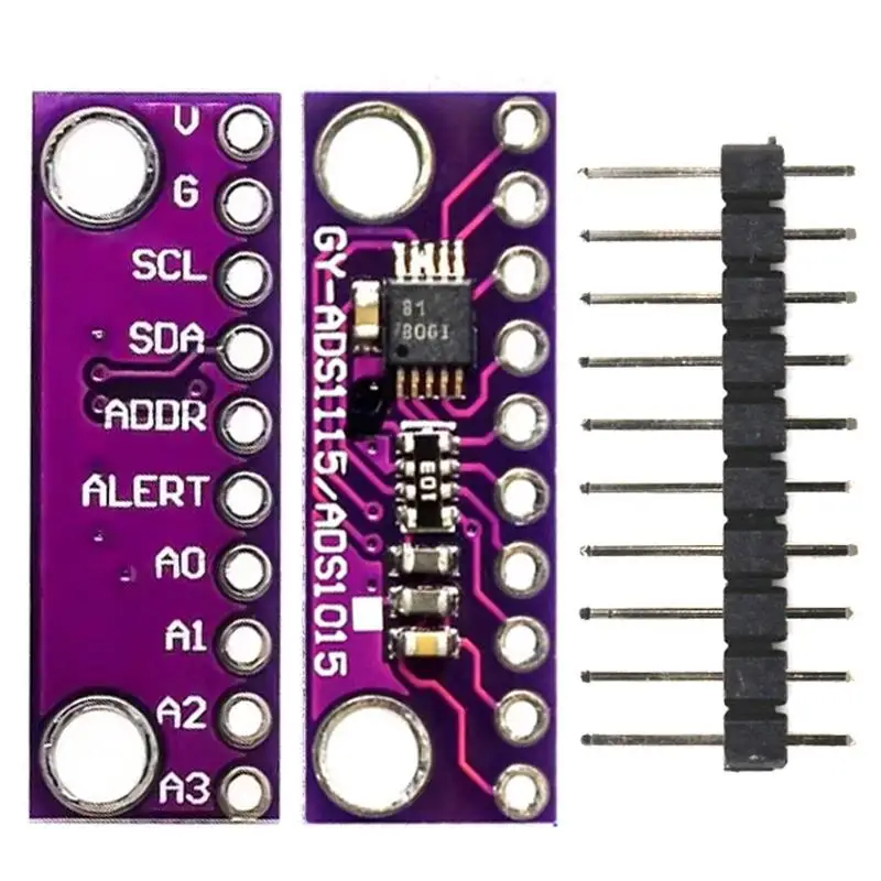 16 Bit I2C ADS1115 ADS1015 Module ADC 4 channel with Pro Gain Amplifier 2.0V to 5.5V for Arduino RPi