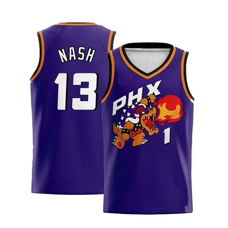 

Новое поступление лета, стиль Devin, мультяшный номер 1, баскетбольный трикотаж, мужской баскетбольный жилет, женский повседневный тренировочный 3D модная одежда