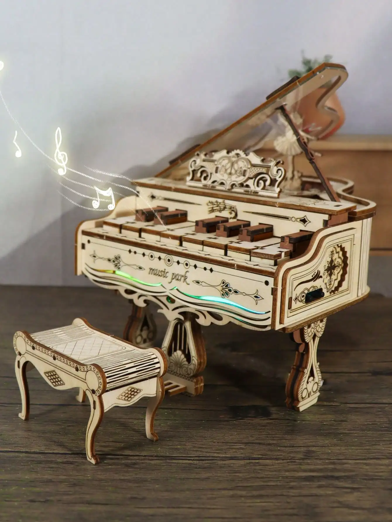 

3D деревянный конструктор-пианино, музыкальная шкатулка, модель для сборки своими руками, набор для творчества, исполнимый инструмент, идеальный подарок на праздники