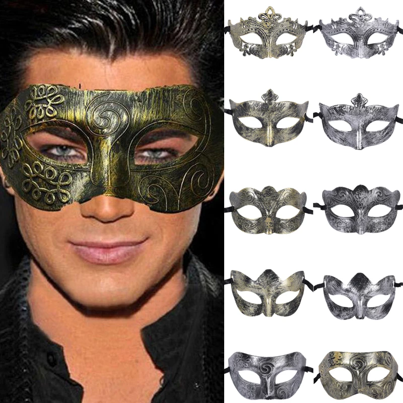 Retro Tiara Halloween Mask Unisex Sexy Eye Mask for Women Men Rome Bronze Fancy Carnival Dress Costume Party Supplies Cosplay