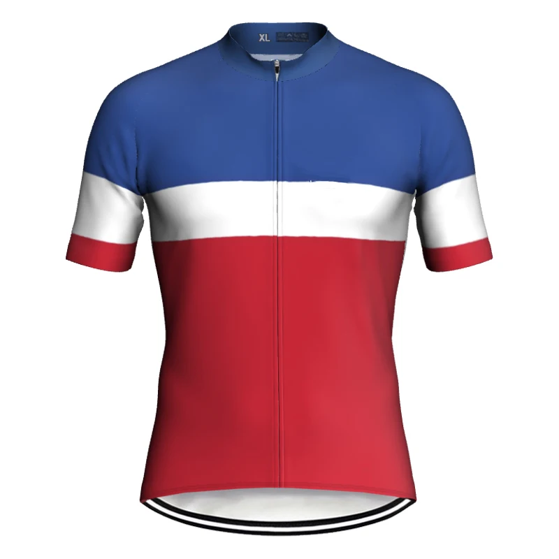 

Short Sleeve Cycling Clothes, Bike Top, Road Jacket, Bicycle Jersey, Downhill Wear Shirt, Cyclist Race, Blue and Red, Fashion