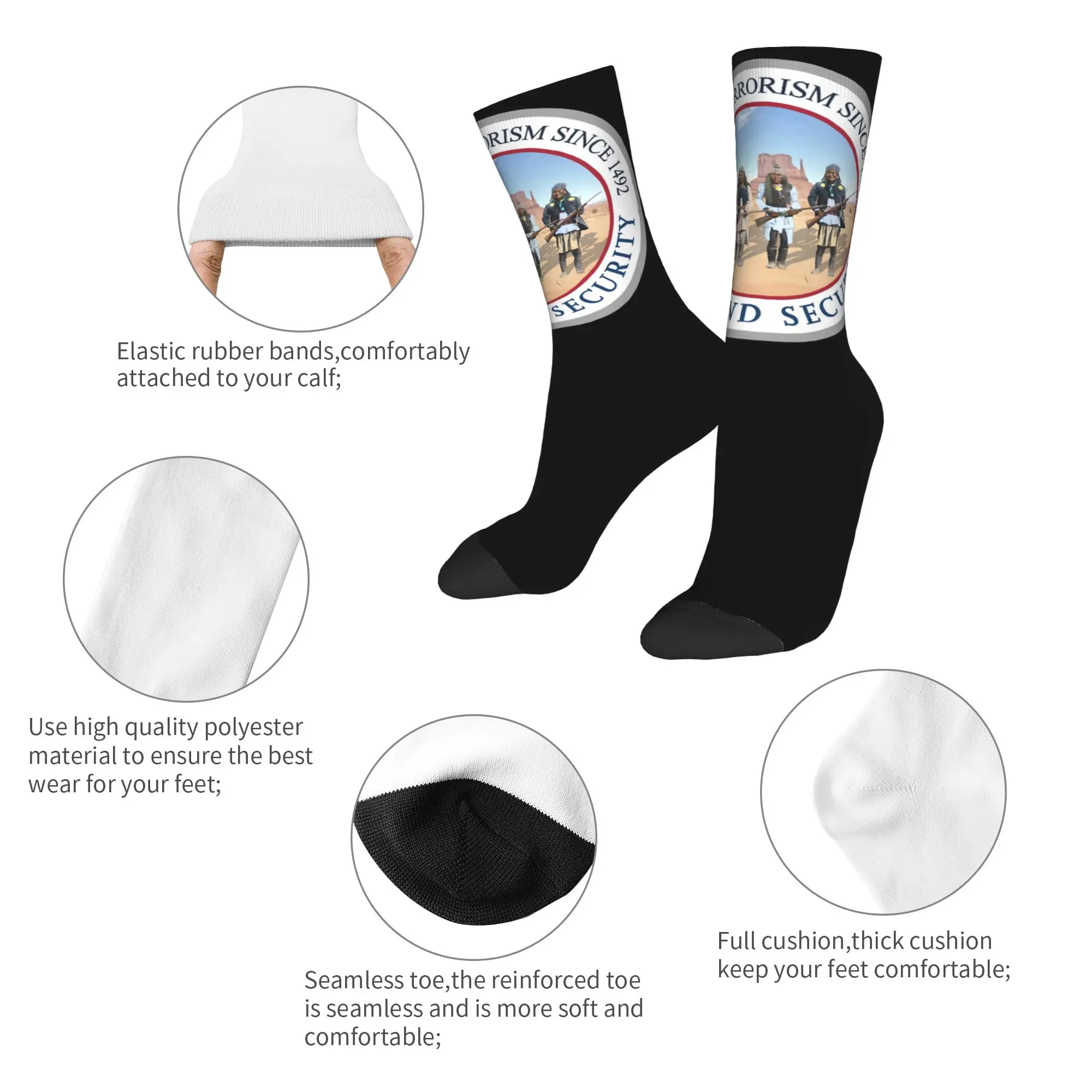 New Male Men Socks Crazy The Original Homeland Security Sock Polyester  Sport Women Socks Spring Summer Autumn Winter
