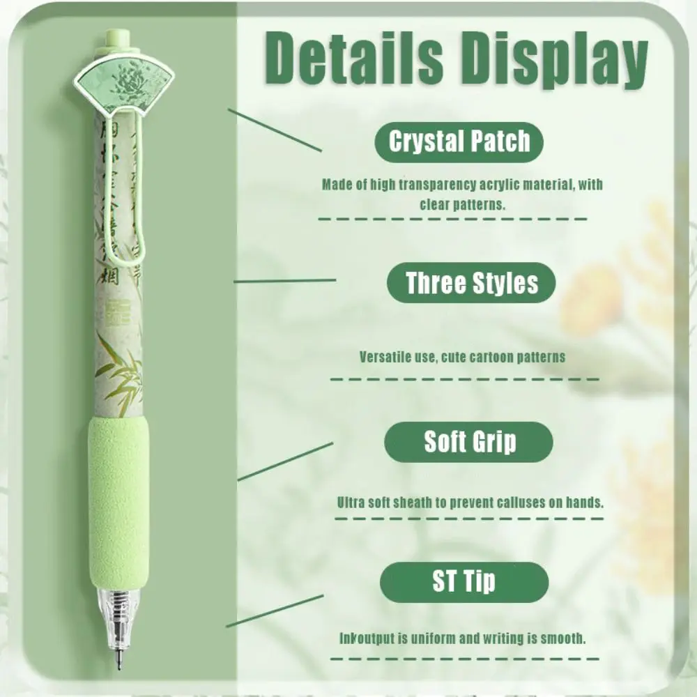 4PCS/Box Cartoon 0.5mm Black Ink Gel Pen Series Soft Grip Ballpoint Pen Press Using Quick Drying Neutral Pen Gift