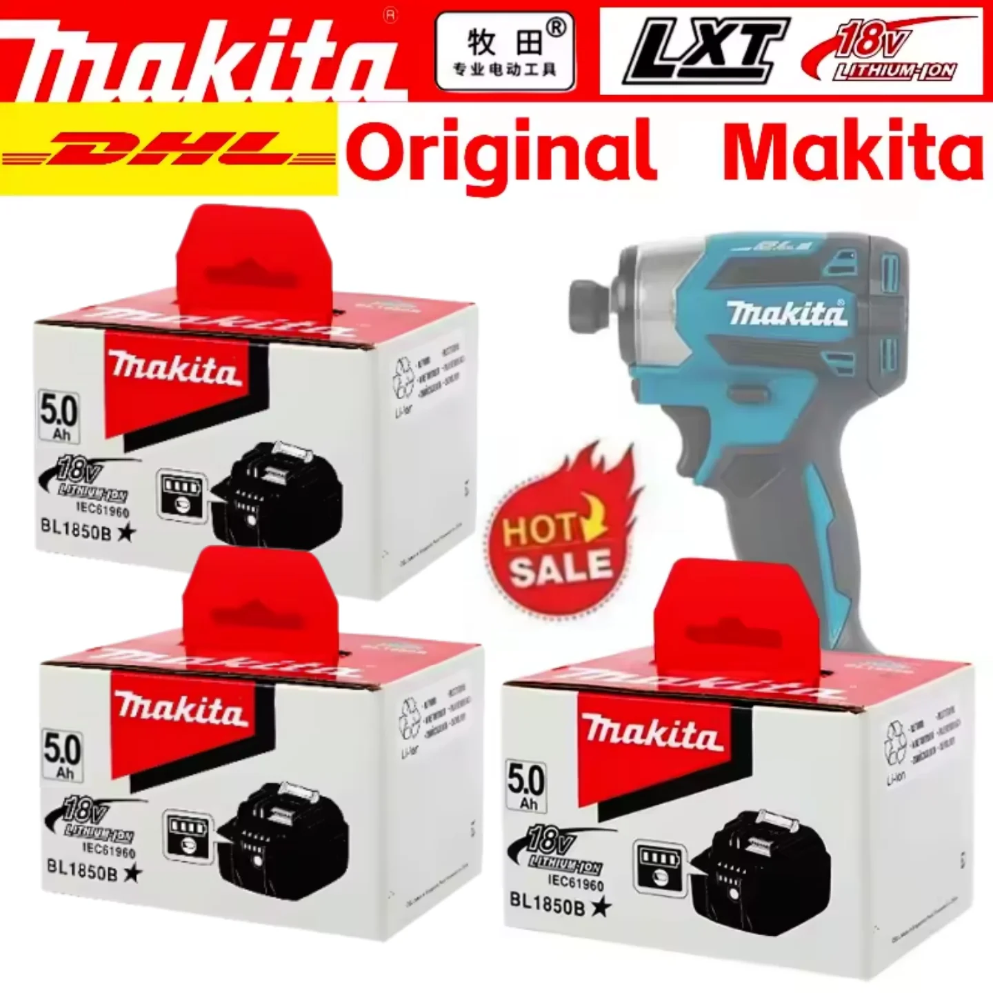 

100% Original makita 18V battery 5.0Ah BL1840 rechargeable power tool battery 18v makita battery charger